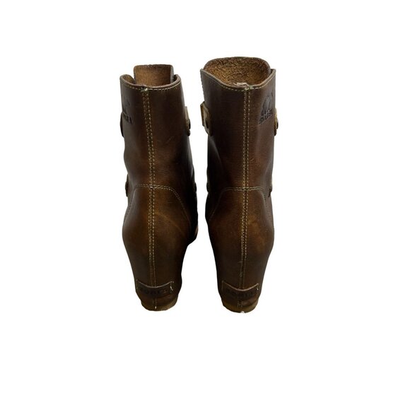 Sorel Joan of Arctic Wedge Mid Lace-Up Boots Women’s 7 Brown Leather Waterproof - Picture 3 of 13